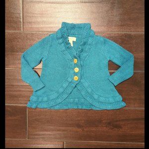 6/12 Matilda Jane Castles Cardigan sweater turquoise blue